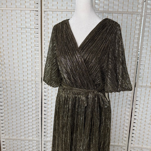 NWT. Eliza J Womens Elbow Sleeve V-Neck Long Dress - Picture 9 of 16